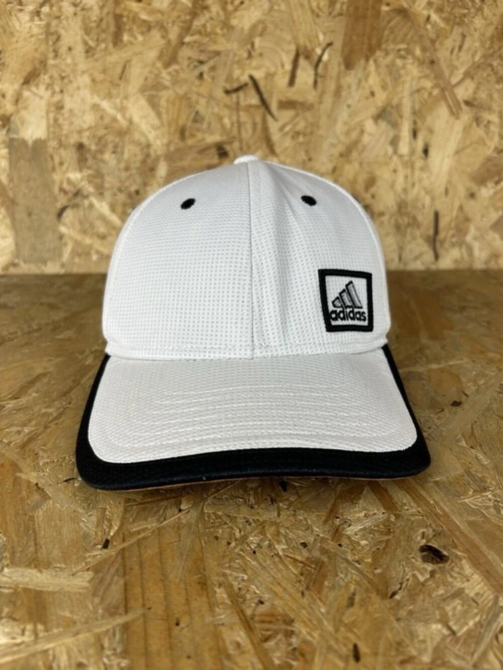 Adidas Mesh Stretch Hat Cap Waffle Knit A-flex White One Size